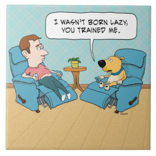 Funny Lazy Dog voorzitter Tegeltje