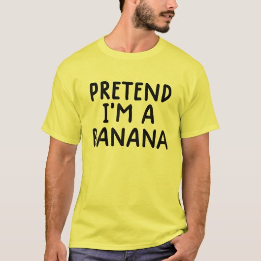 Funny Lazy Halloween Costume Pretend I'm A Banana T-shirt (Voorkant)
