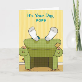 Funny Lazy Happy Vaderdag Wenskaart Kaart