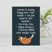 Funny lazy kat wensen feestdagenkaart (Staand voorkant)