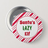 Funny Lazy Kerstmis Elf Button Pin (Voorkant /achterkant)