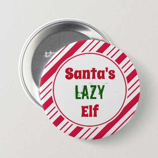 Funny Lazy Kerstmis Elf Button Pin (Voorkant /achterkant)