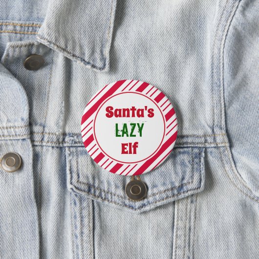 Funny Lazy Kerstmis Elf Button Pin (In situ)
