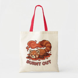 Funny Lazy Melting Red Panda Cartoon Tote Bag