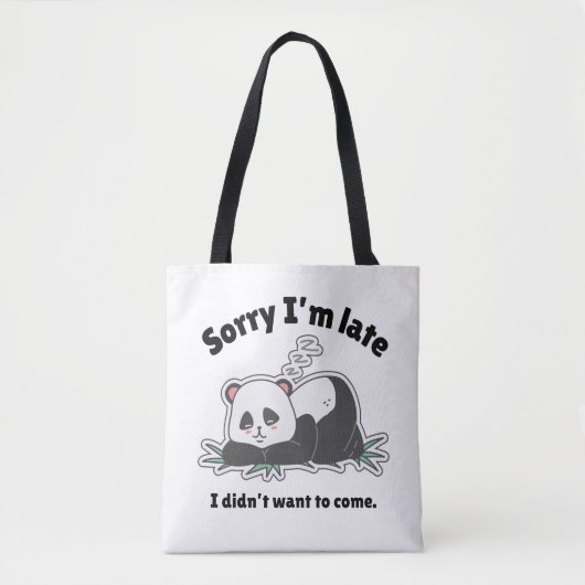 Funny Lazy Panda Design Tote Bag (Voorkant)