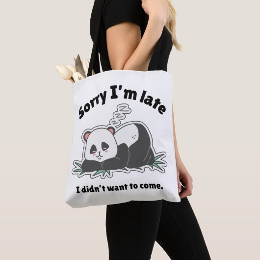 Funny Lazy Panda Design Tote Bag (Dichtbij)