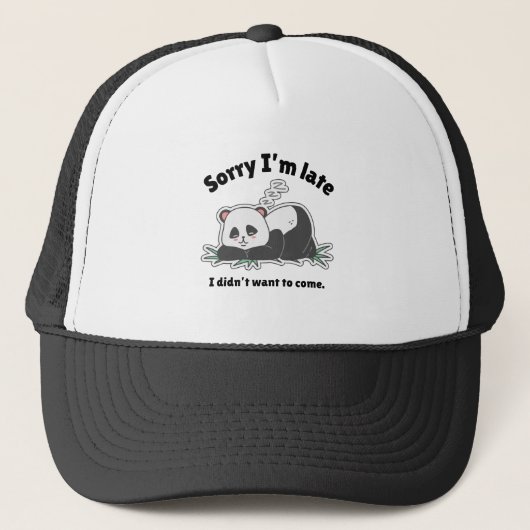 Funny Lazy Panda Design Trucker Pet (Voorkant)