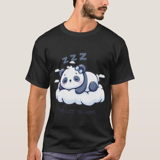 Funny Lazy Panda T-Shirt (Voorkant)