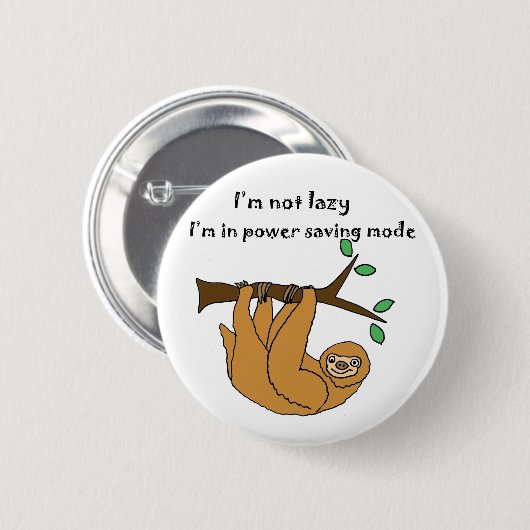 Funny Lazy Sloth Cartoon Ronde Button 5,7 Cm (Voorkant /achterkant)