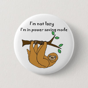 Funny Lazy Sloth Cartoon Ronde Button 5,7 Cm