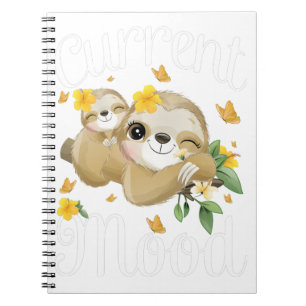 Funny Lazy Sloth Cute Sloth Current Mood Maandag Notitieboek