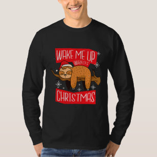 Funny Lazy Sloth Kerstmis Pajama T-shirt
