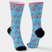 Funny Lazy Sloth Pattern Pink & Blue Sokken (Gebogen)