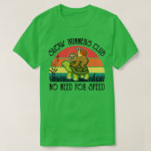 Funny Lazy Sloth Snail Riding Turtle Slow Runners T-shirt (Design voorkant)