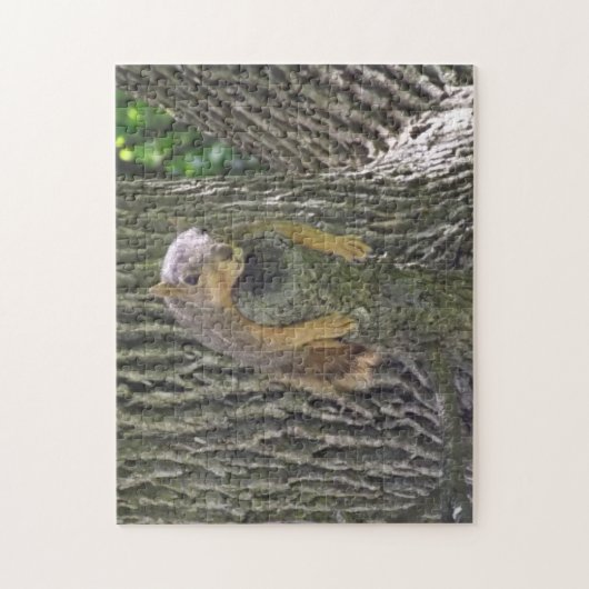 Funny Lazy Squirrel Laying on Tree Branch Legpuzzel (Verticaal)