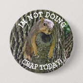 Funny Lazy Squirrel Napping in Tree Button (Voorkant)