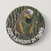 Funny Lazy Squirrel Napping in Tree Button (Voorkant)