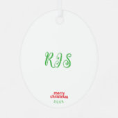 Funny lChristmas Ornament, Santa's Coolest Elf Metalen Ornament (Achterkant)