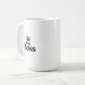 Funny Leadership Coffee Mug with Crown for Him Koffiemok (Voorkant links)