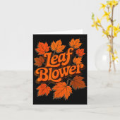 Funny Leaf Blower Fall Autumn Costume Matching Out Kaart (Gele Bloem)