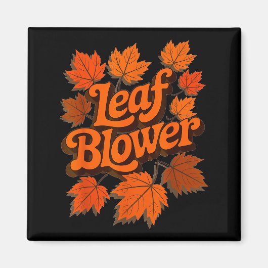 Funny Leaf Blower Fall Autumn Costume Matching Out Magneet (Voorkant)