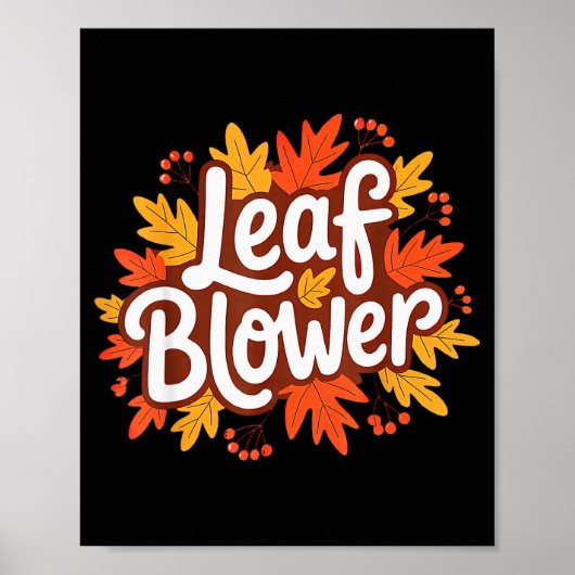 Funny Leaf Blower Fall Costume Couple Halloween Ma Poster (Voorkant)