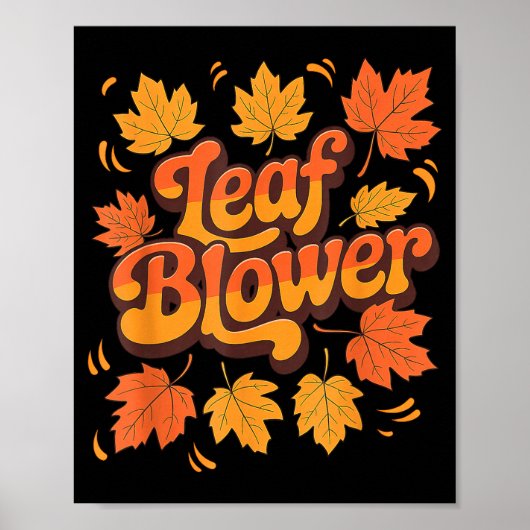 Funny Leaf Blower Fall Costume Couple Halloween Ma Poster (Voorkant)
