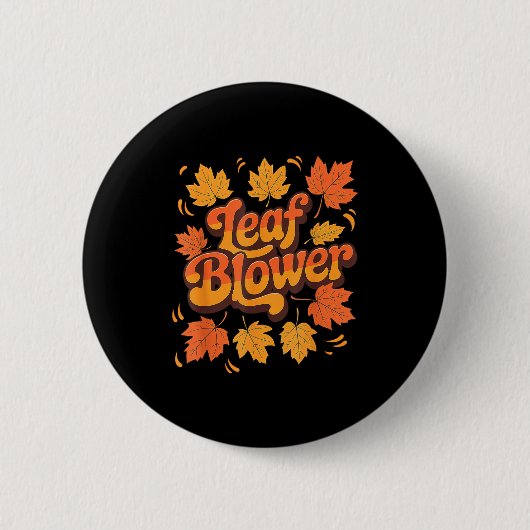 Funny Leaf Blower Fall Costume Couple Halloween Ma Ronde Button 5,7 Cm (Voorkant)