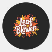 Funny Leaf Blower Fall Costume Couple Halloween Ma Ronde Sticker (Voorkant)