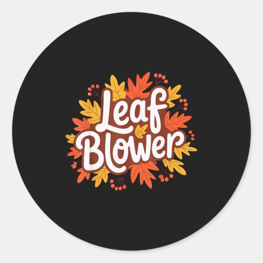 Funny Leaf Blower Fall Costume Couple Halloween Ma Ronde Sticker (Voorkant)