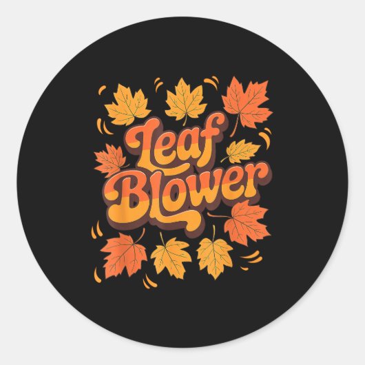 Funny Leaf Blower Fall Costume Couple Halloween Ma Ronde Sticker (Voorkant)
