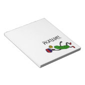 Funny Leaping Pickle die Pickleball speelt Notitieblok (Schuin)