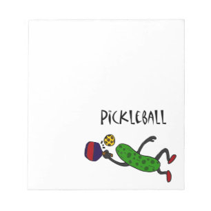 Funny Leaping Pickle die Pickleball speelt Notitieblok