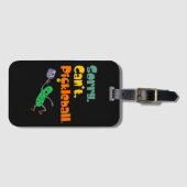 Funny Leaping Pickle Sorry Can't Pickleball Bagagelabel (Voorkant (horizontaal))