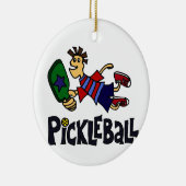 Funny Leaping Pickleball Man Keramisch Ornament (Rechts)