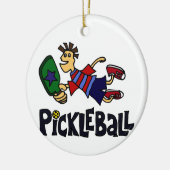 Funny Leaping Pickleball Man Keramisch Ornament (Links)