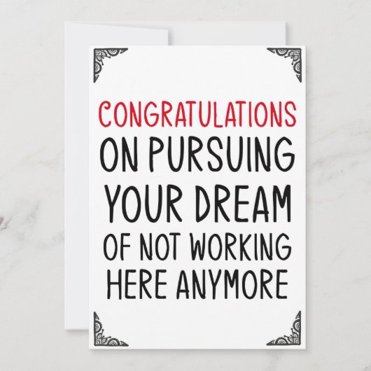 Funny Leaving Kaart Cadeauwerker (Voorkant)