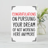 Funny Leaving Kaart Cadeauwerker (Staand voorkant)