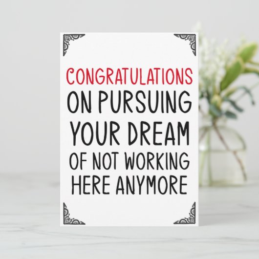 Funny Leaving Kaart Cadeauwerker (Staand voorkant)