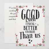 Funny Leaving Kaart voor Mannen Vrouwen, Humoristi (Voorkant / Achterkant)