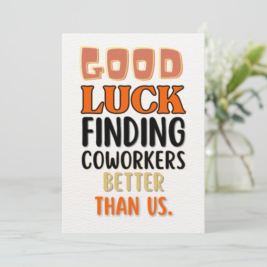 Funny Leaving Kaart voor Mannen Vrouwen, Humoristi (Staand voorkant)