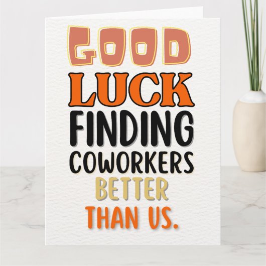 Funny Leaving Kaart voor Mannen Vrouwen, Humoristi (Voorkant)