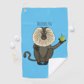 Funny leeuwse makaap cartoon golfhanddoek (Insitu)