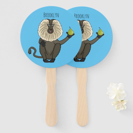 Funny leeuwse makaap cartoon handwaaier (Voorkant en achterkant)