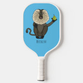 Funny leeuwse makaap cartoon pickleball paddle (Achterkant)