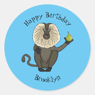 Funny leeuwse makaap cartoon ronde sticker