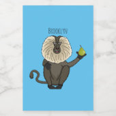 Funny leeuwse makaap cartoon voedselcontainer etiket (Enkel label)