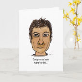 Funny left-Handed Guy Kaart (Gele Bloem)