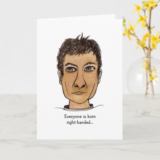 Funny left-Handed Guy Kaart (Gele Bloem)