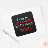 Funny left Handed Vierkante Sticker (Envelop)